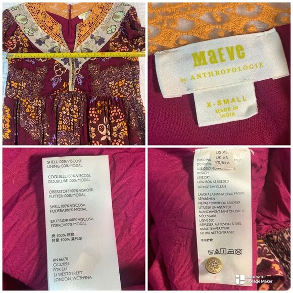 Maeve by Anthropologie Meredith Embroidered Maxi Dress Size Extra Small - Picture 15 of 15